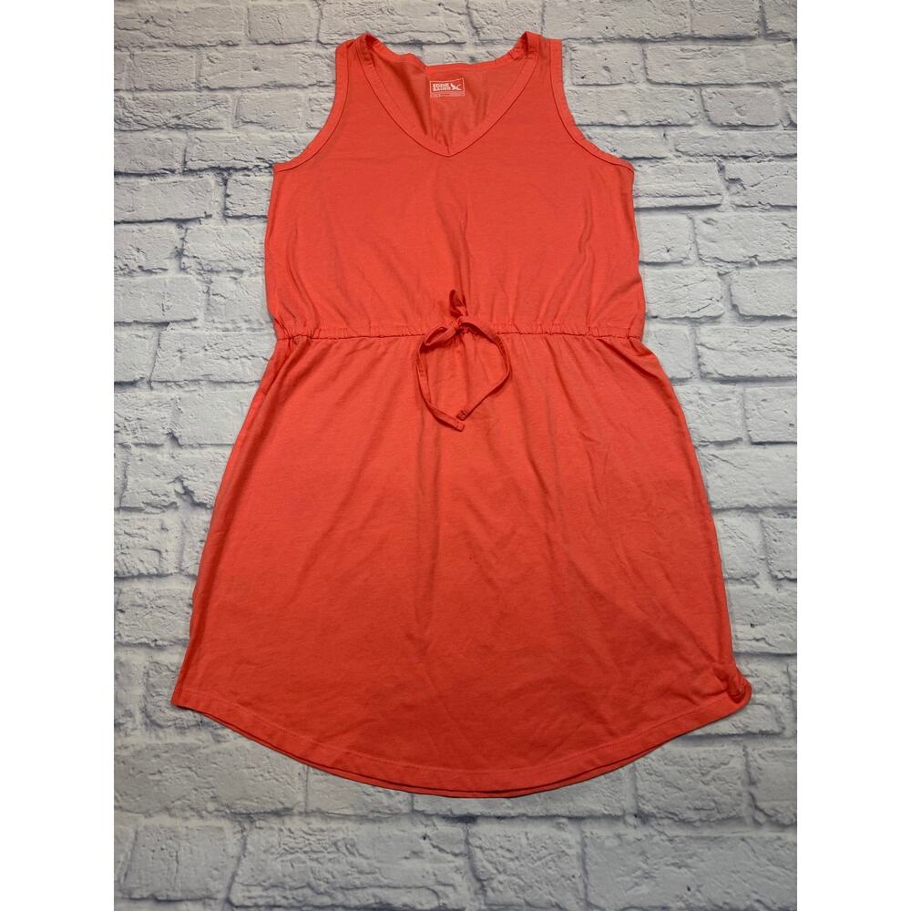 Eddie Bauer Tank Dress Elastic Waist Drawstring Coral size medium
